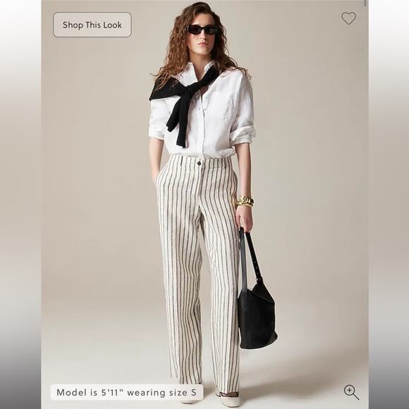 J.Crew Harbor pant in striped linen - Picture 1 of 7
